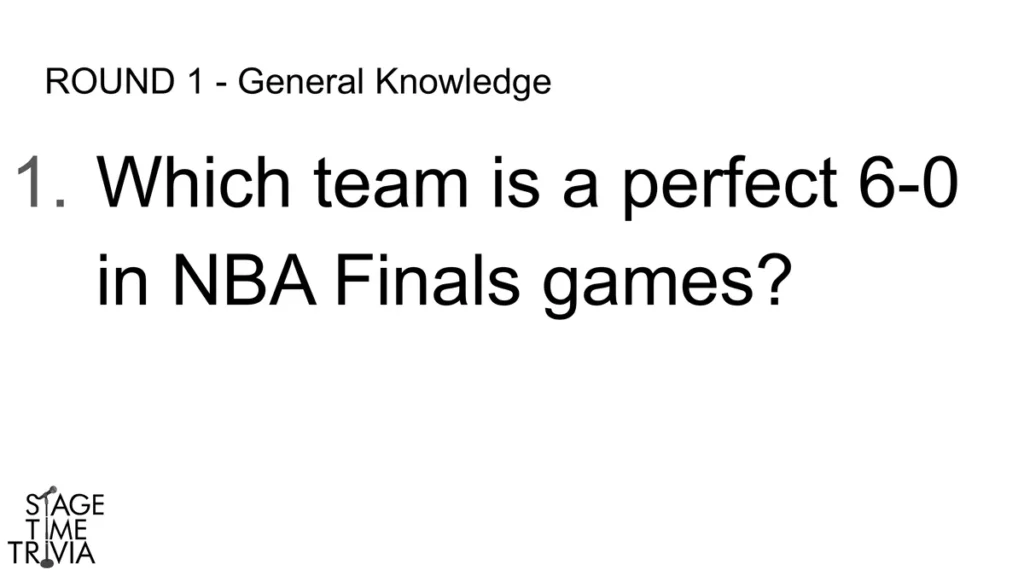 Trivia question about NBA Finals team record