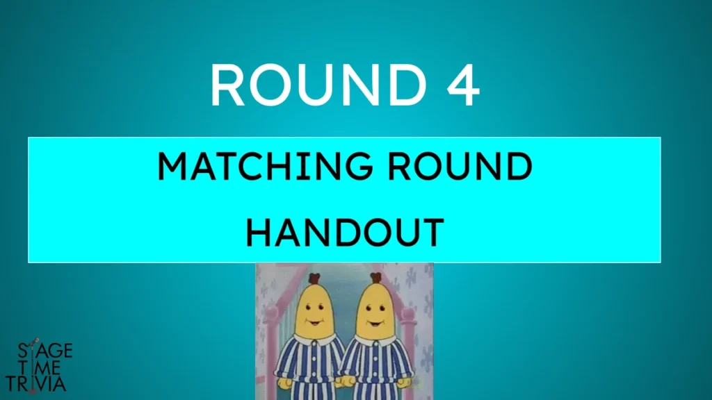 Round 4 Matching Round handout with bananas illustration