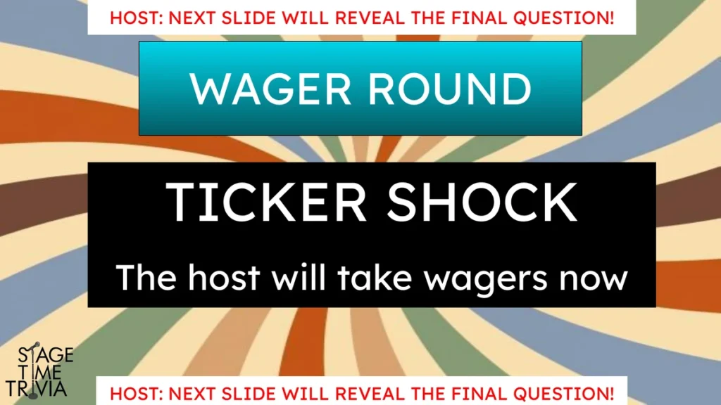 Trivia game wager round announcement